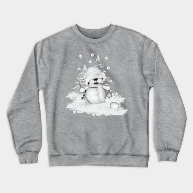 Schneemann Kind in weiß Crewneck Sweatshirt by AndreaTiettje